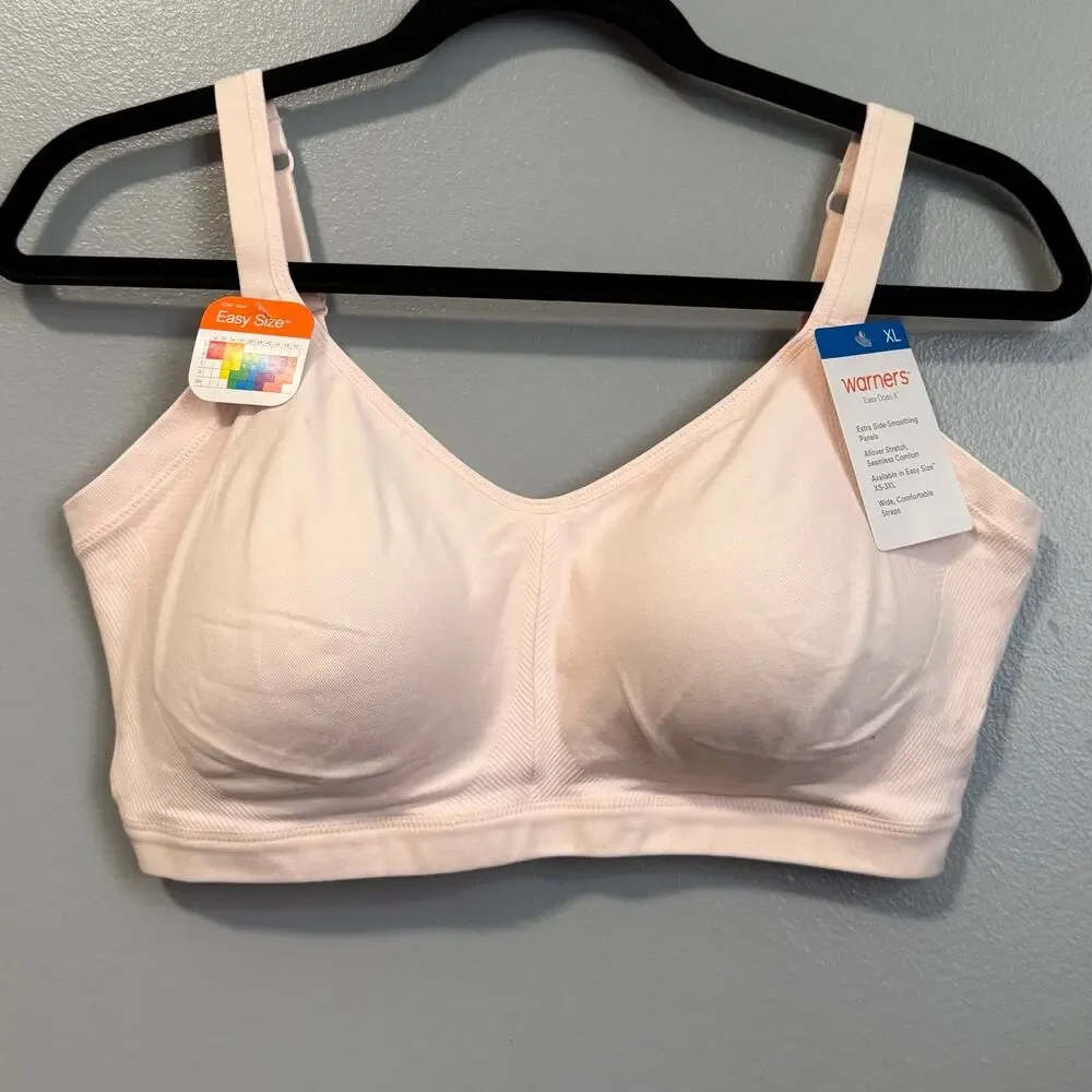 Warners Pale Pink Easy Does It Seamless Stretch Wireless Comfort Bra NEW